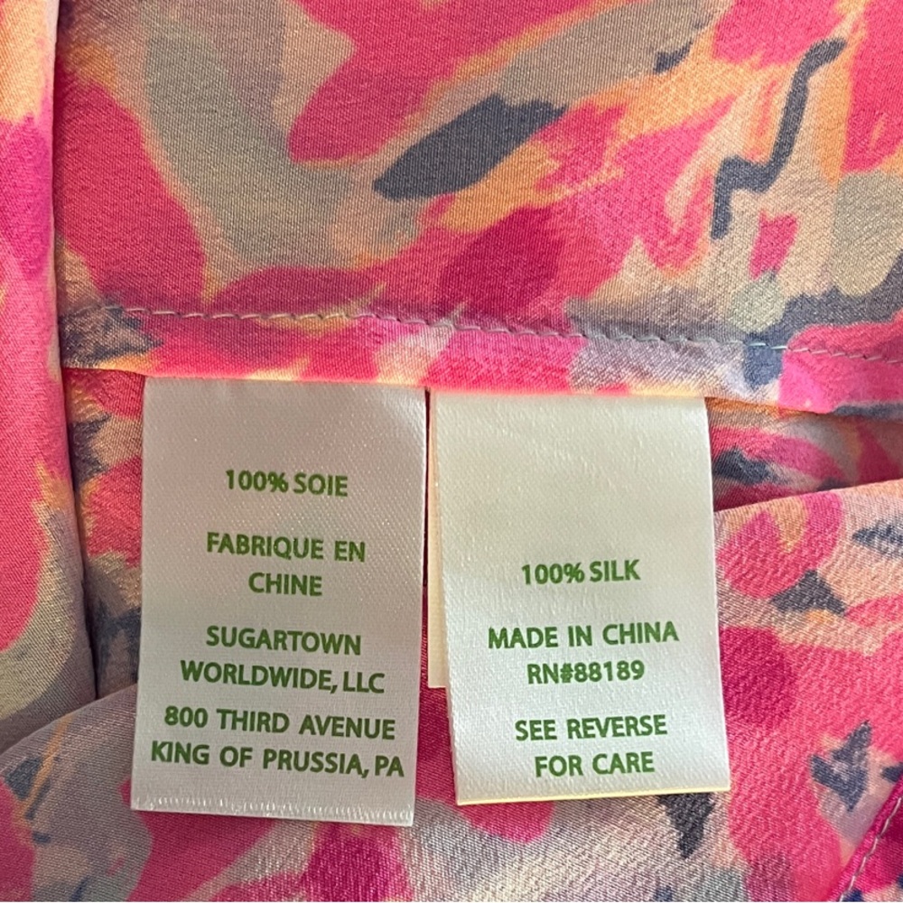 Lilly‎ Pulitzer Renato Silk Tunic In Palm Beach Coral Women’s Size Small - Picture 4 of 5